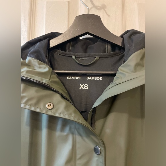 Samsøe Samsøe Women's Olive Green Raincoat - Picture 3 of 4